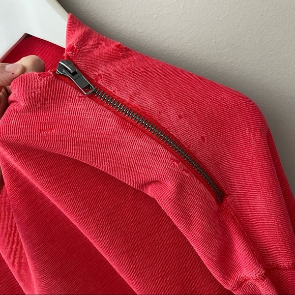 Free People Nikala Slide Zip Sweatshirt Pink Sz Medium - Picture 6 of 11